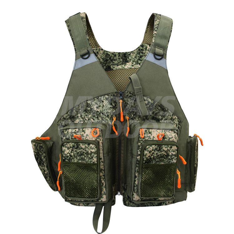 Wholesale Camouflage Fishing Vest for Outdoors Stream Fishing MDSFV5