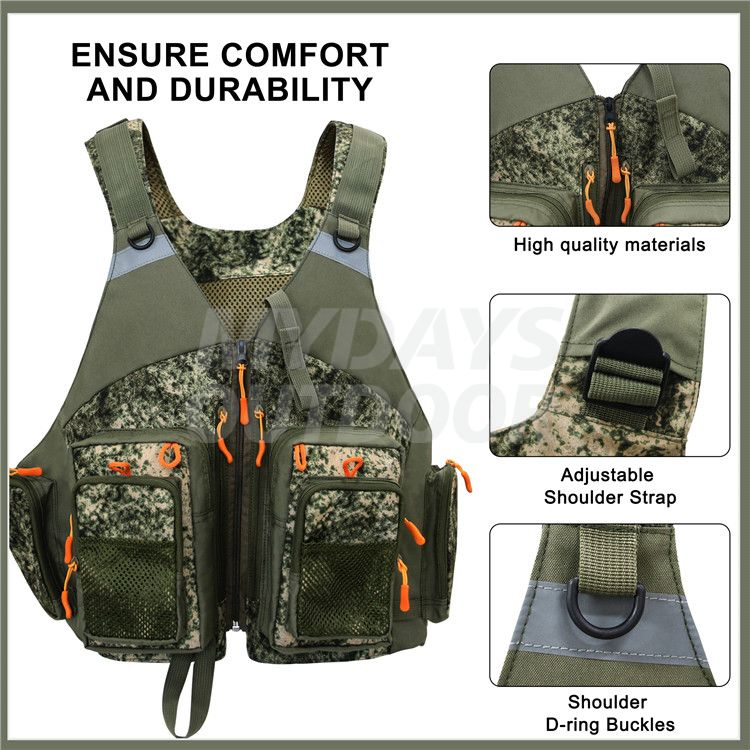 Wholesale Camouflage Fishing Vest for Outdoors Stream Fishing MDSFV5
