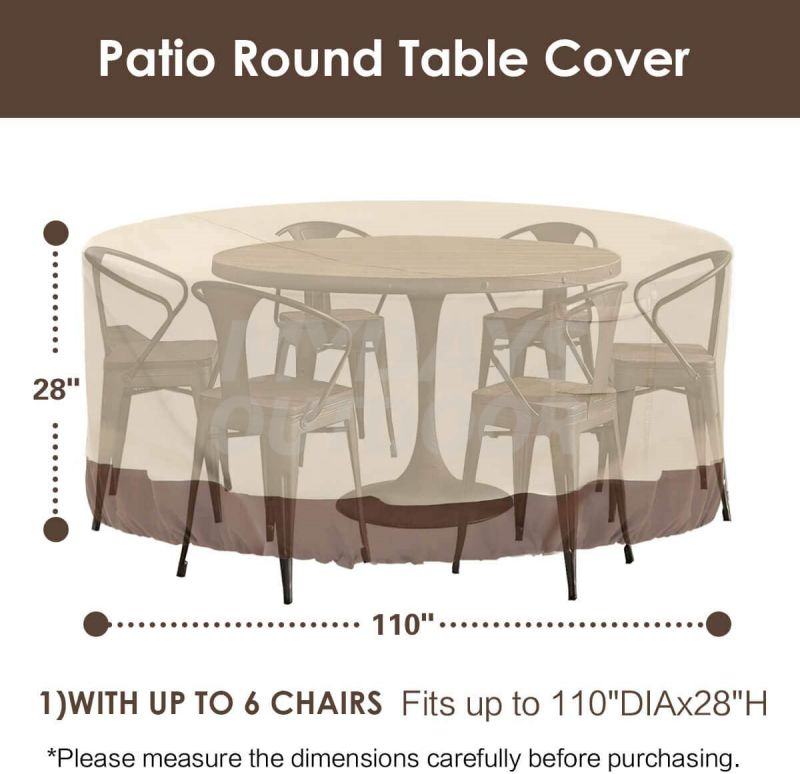 Round Patio Furniture Covers Outdoor Table Chair Set Covers MDSGC-19