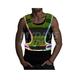 Night Running Cycling LED Reflective Vest Running Gear with Pouch USB Charging & Ultralight Reflective Safety Vest MDSSV-5