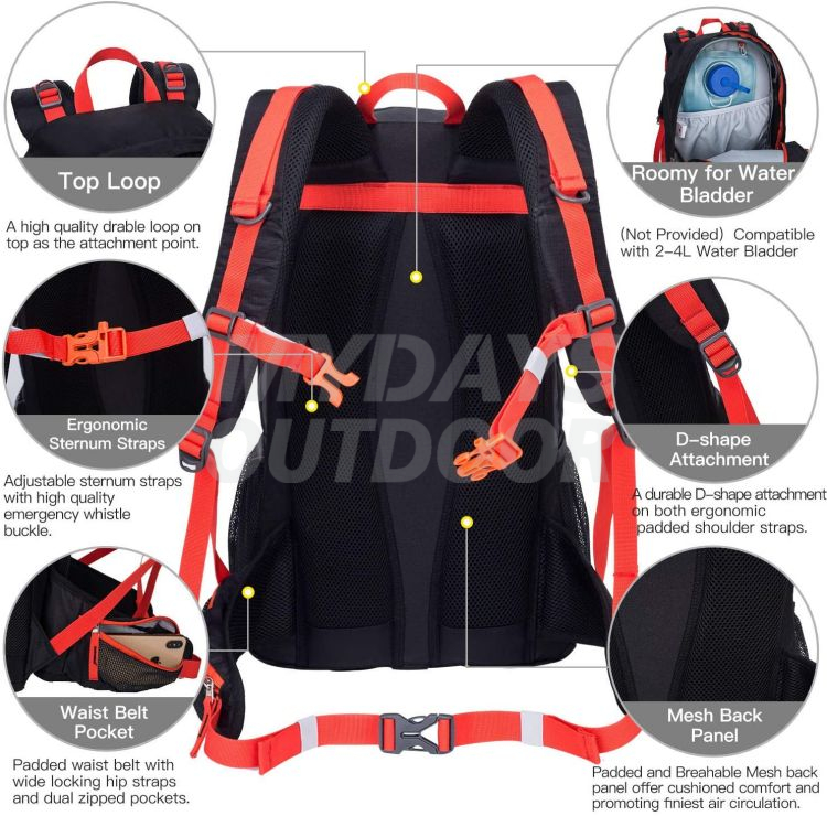 Unisex Versatile Lightweight Nylon High Performance Hiking Backpack MDSCA-1