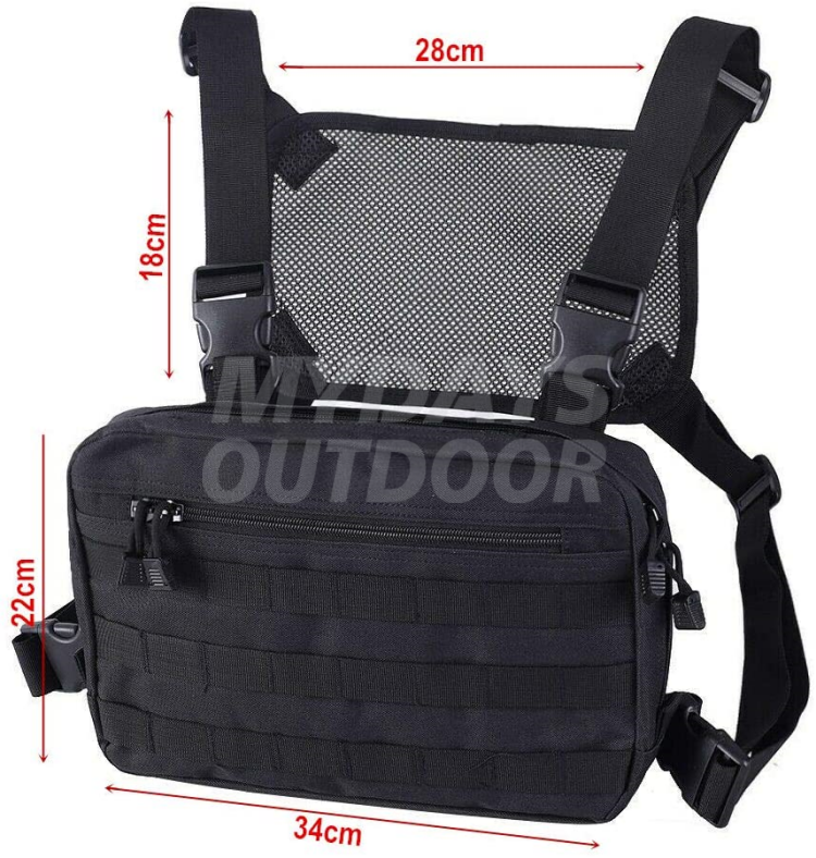 Molle Radio Chest Bag Tactical Chest Rig for Two Way Radio Walkie Talkies MDSSC-4