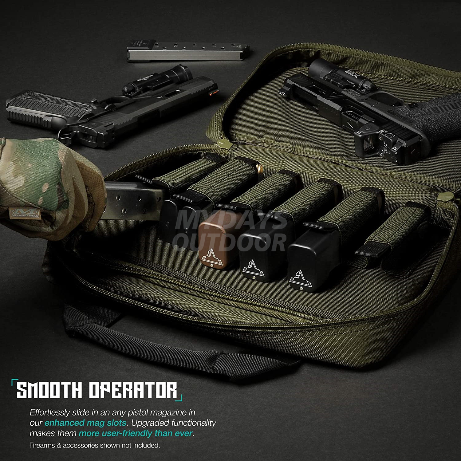 Tactical Double Scoped Handgun Firearm Case Pistol Bag MDSHR-10