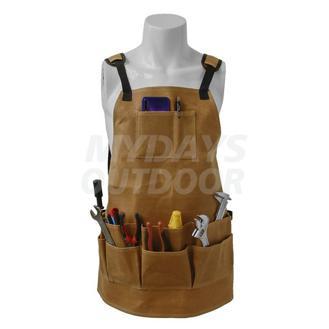 Woodworking Safety Wear အတွက် Woads Weather Pad ကို Waxed Canvase Week Work Aprons MDSGA-2