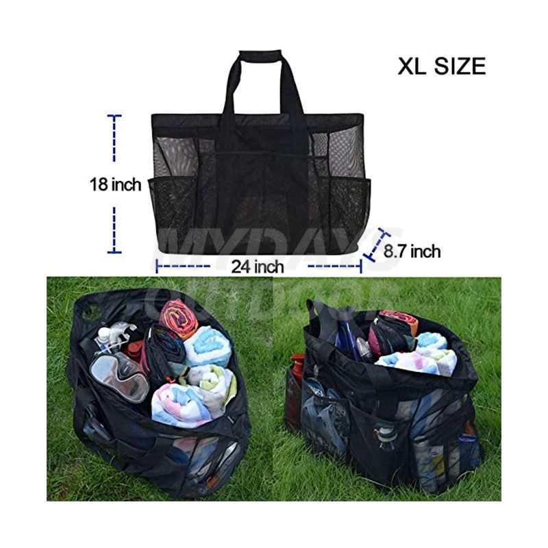 Oversized Big Beach Duffle Bag Mesh Beach Bags and Totes with Zipper and Pockets MDSCB-5