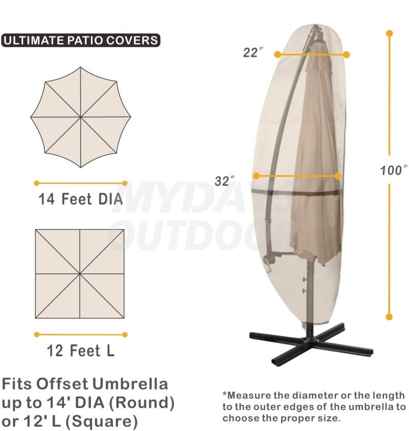 Offset Banana Style Patio Umbrella Parasol Cover MDSGC-21
