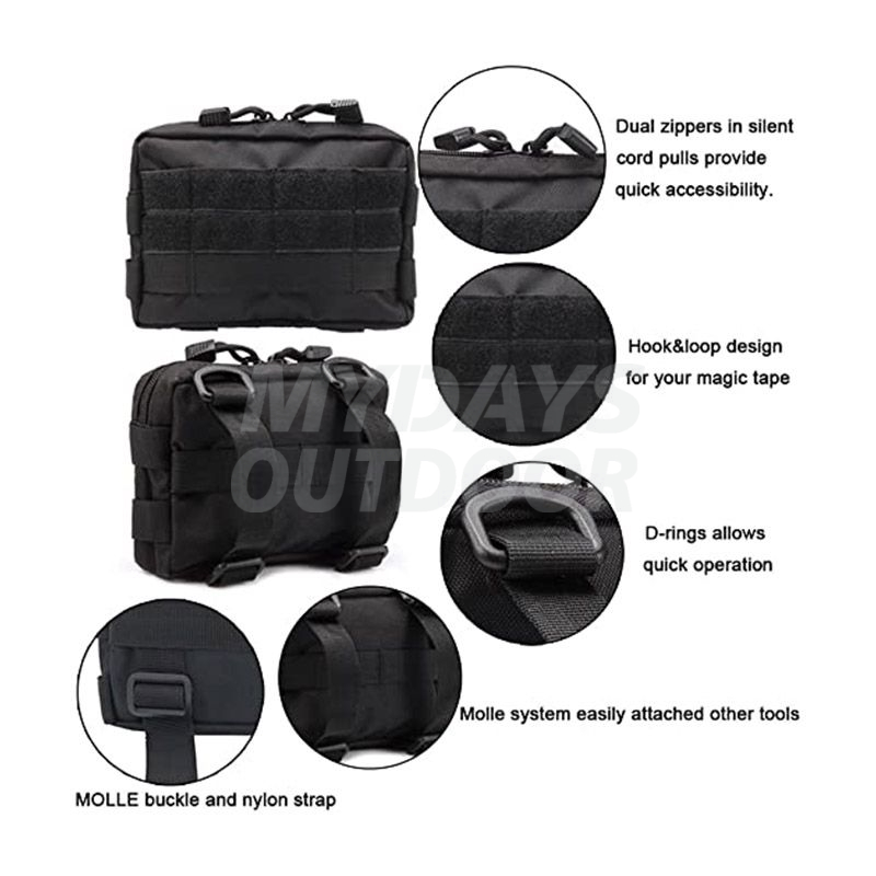 2 Pack Tactical Compact Water-Resistant Utility Gadget Gear EDC Pouch MDSTA-6