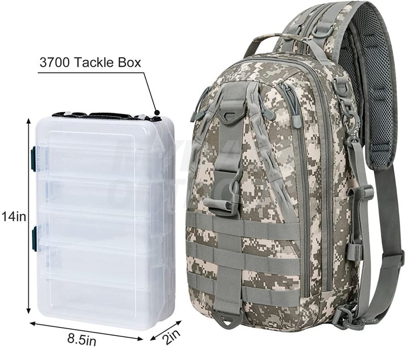 Tactical Sling Bag Fishing Tackle Storage Bag Water Resistant Fishing Backpack MDSHS-6
