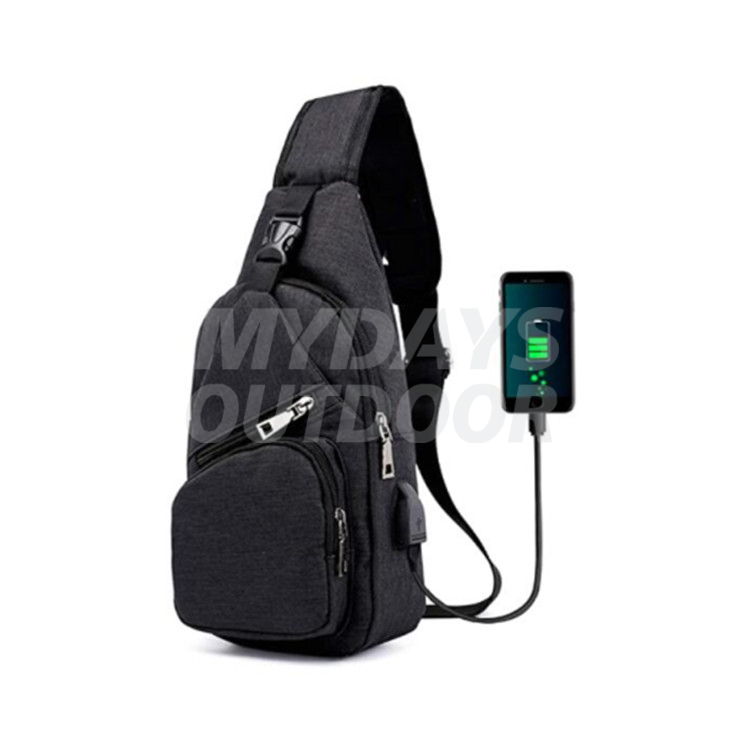 Sling Bag Shoulder Backpack Chest Bags Crossbody Daypack with USB Charging Port MDSSS-4