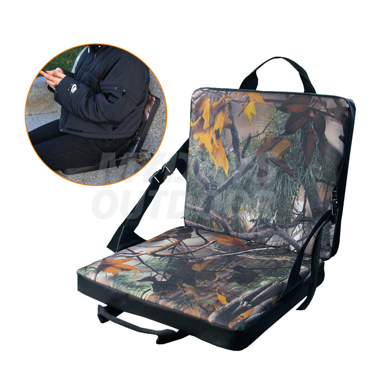 New 3D Leafy Camo Portable Stadium Seat Cushion Chair with Back Support for Travel Camping Hunting MDSHA-9