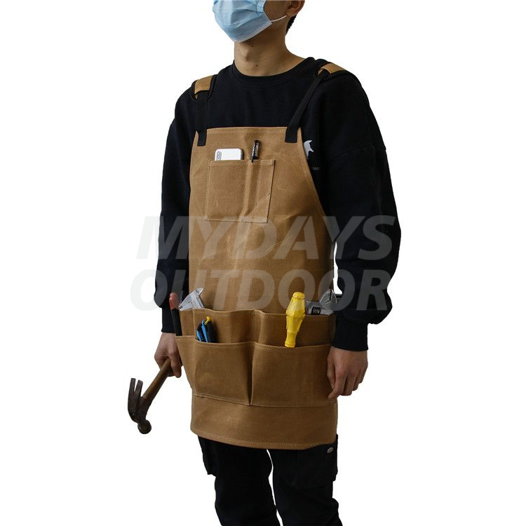 Waxed Canvas Leather Pad for Woodworking Safety Wear Work Aprons MDSGA-2