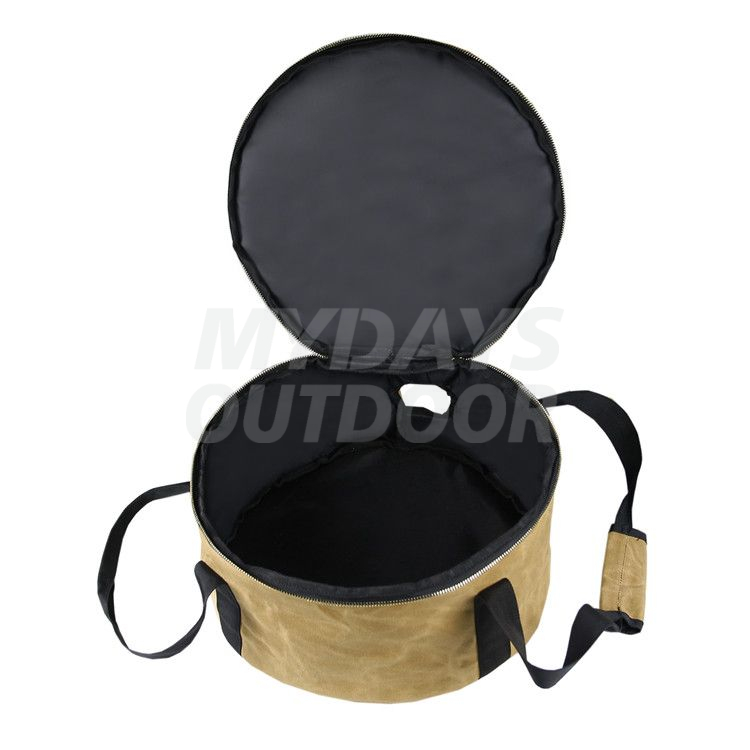 Portable Dust-proof Waterproof Reusable Wet Wax Canvas Collapsible Pot Storage Bag MDSCO-4