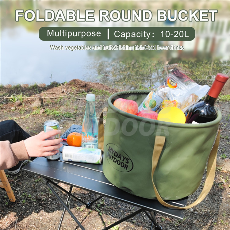 Collapsible Bucket with Handle Multifunctional Foldable Water Container MDSCD-7