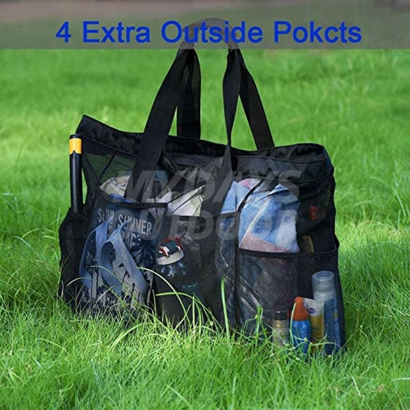 Oversized Big Beach Duffle Bag Mesh Beach Bags and Totes with Zipper and Pockets MDSCB-5