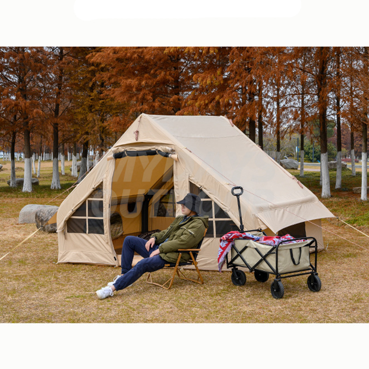 Inflatable Log Canvas Outdoor Cabin House Hiking Outdoor Tent