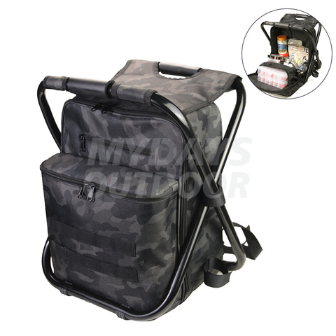 Mochilas de pesca plegables con taburetes de silla con bolsa más fría y caja de aparejos MDSFB-5