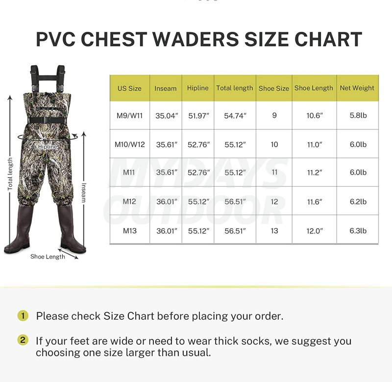 Bootfoot Hunting Chest Waders for Duck Hunting Fly Fishing MDSHA-15