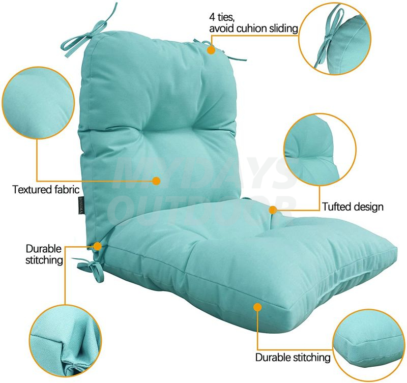 Outdoor Indoor High Back Chair Tufted Cushions Patio Seating Cushions MDSGE-4