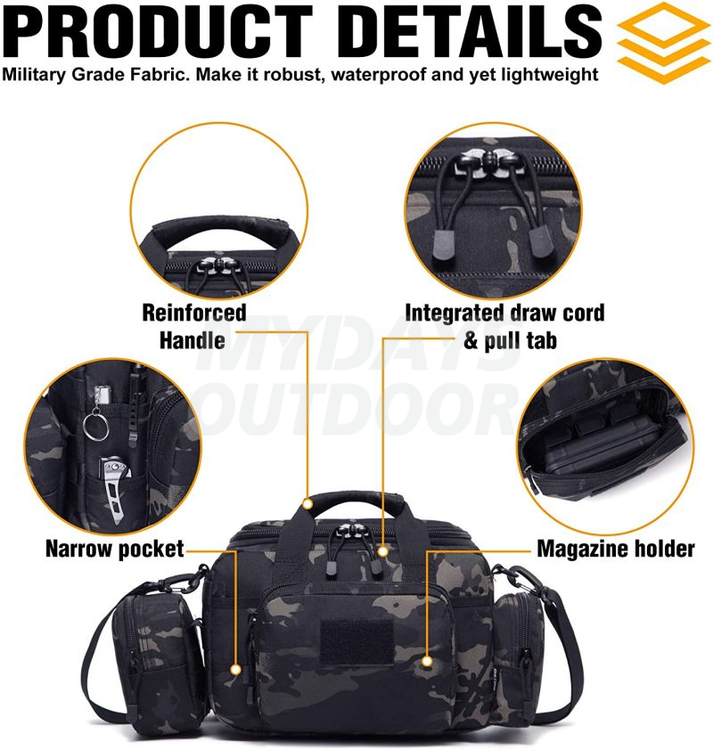 Tactical 2-Pistol Bag Handgun Duffle Bag with Lockable Zipper Gun Case Bag MDSHR-12