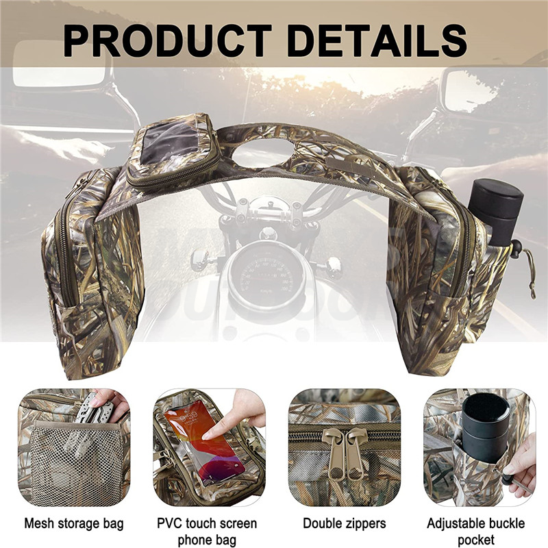 Waterproof ATV UTV Saddle Bag Cargo Tank Phone Bag MDSOB-12
