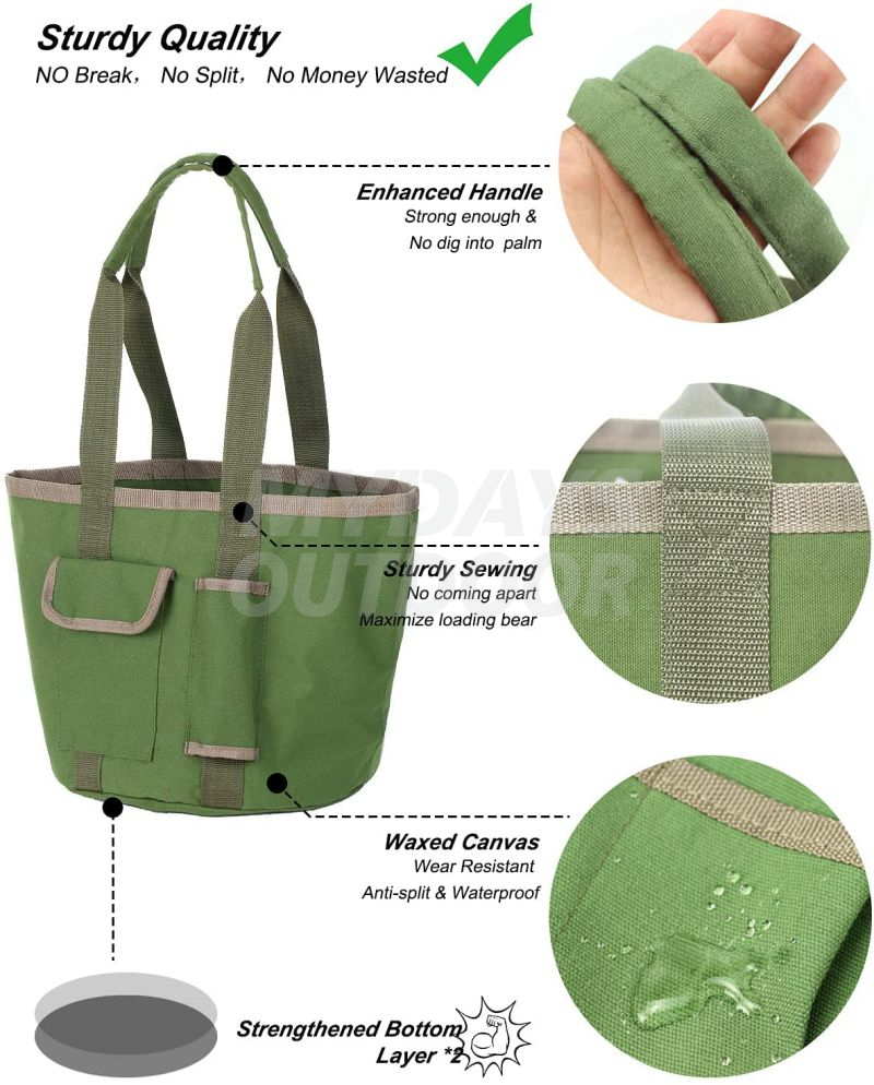 Garden Tools Bucket Bag Great Sturdy Canvas Tool Storage Set for Gardener MDSGG-7