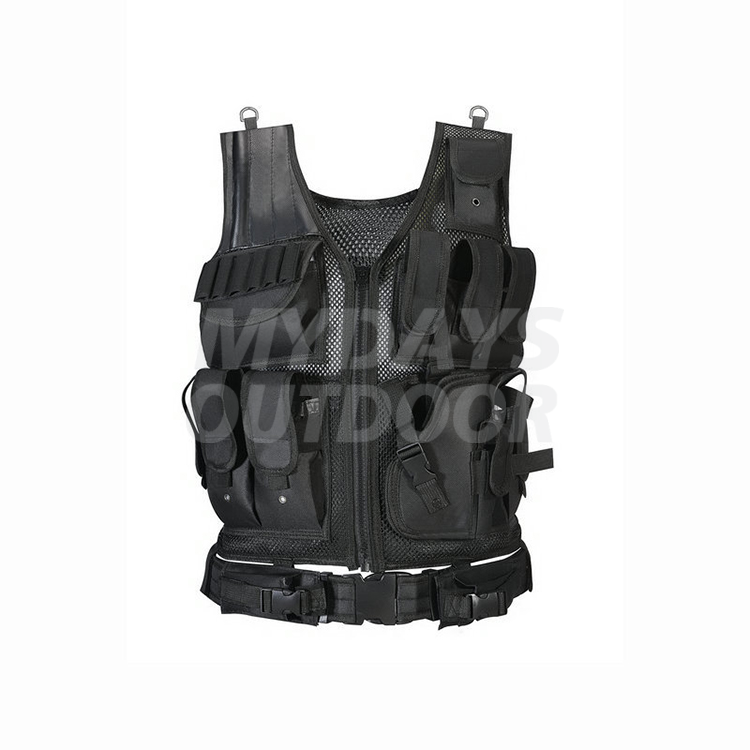 Breathable Mesh Heavy Duty Shooting Detachable Tactical Vest with Waist Belt and Holster MDSHV-5