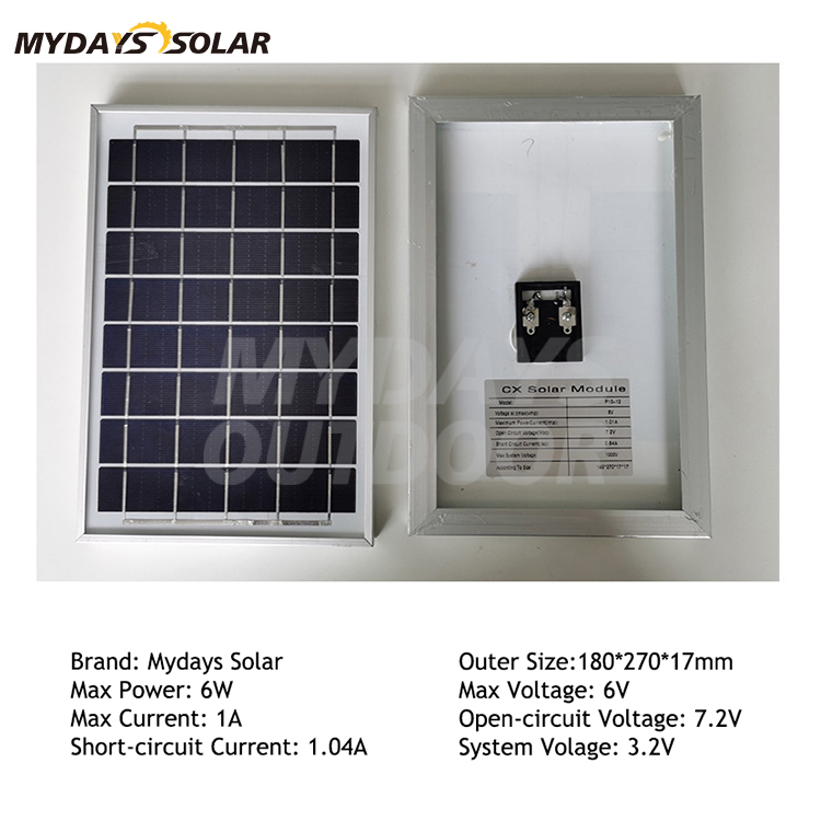 Renewable Energy Waterproof Portable Foldable High Efficiency 6W Solar Panel MDSP-3