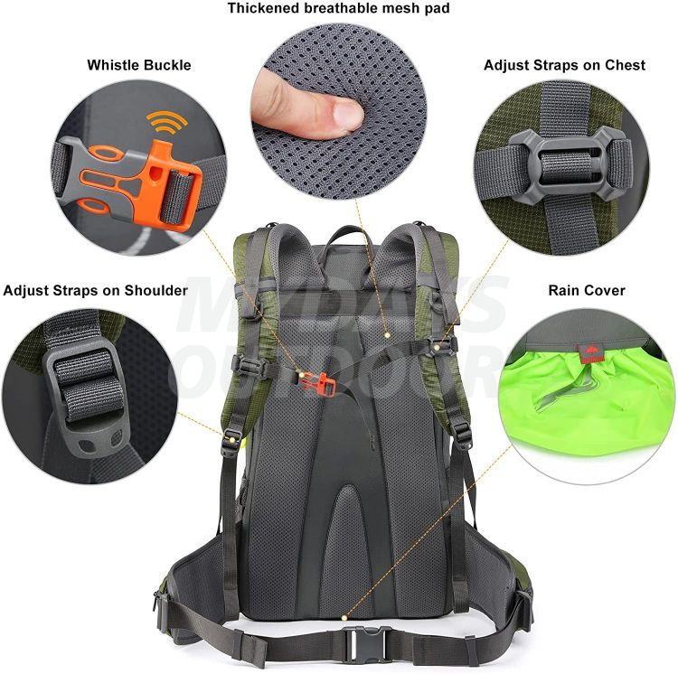  Outdoor Travel Daypack Hiking Backpack Lightweight Camping Backpacks with Rain Cover MDSCA-3