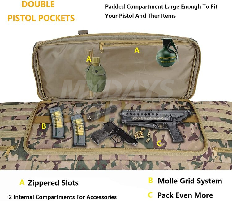 Soft Rifle Case Tactical Double Rifle Pistol Bag Long Gun Case MDSHG-2