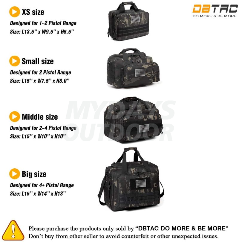 Tactical 2-Pistol Bag Handgun Duffle Bag with Lockable Zipper Gun Case Bag MDSHR-12