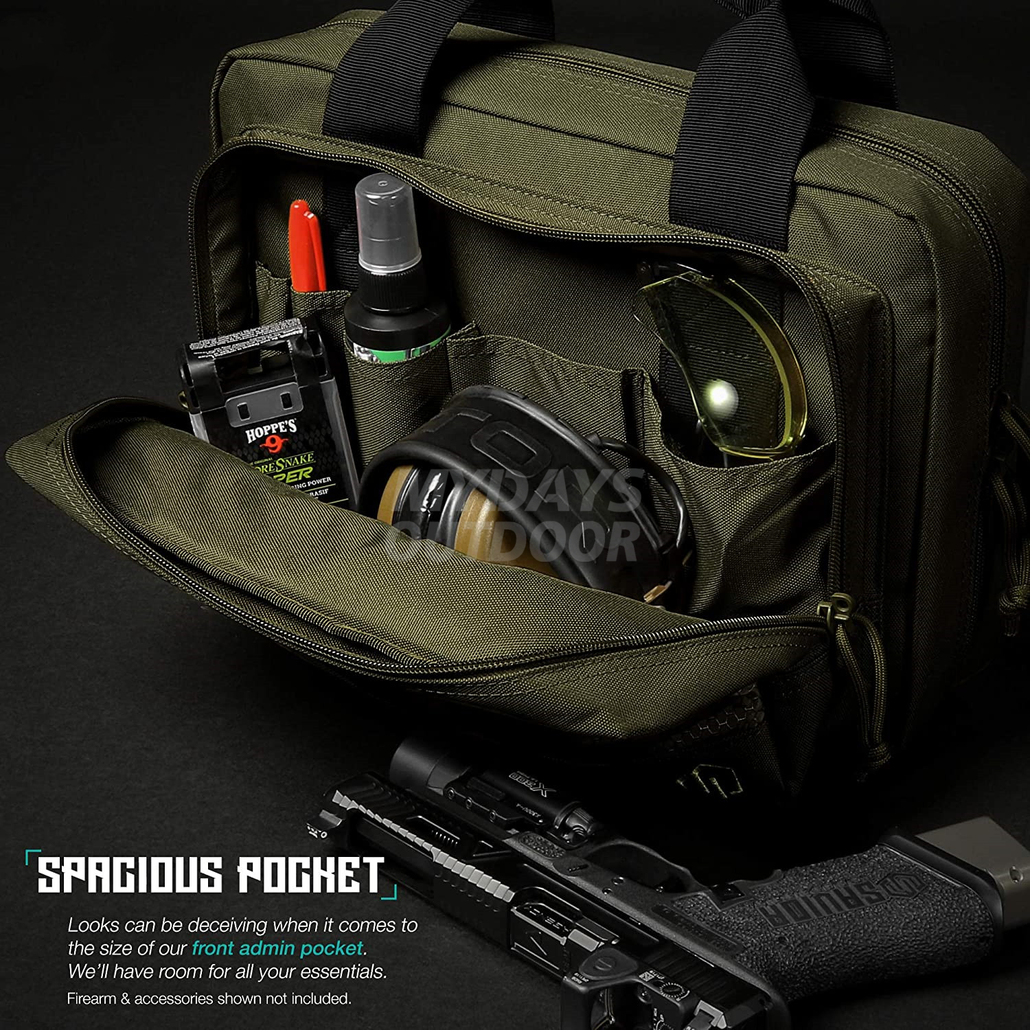 Tactical Double Scoped Handgun Firearm Case Pistol Bag MDSHR-10